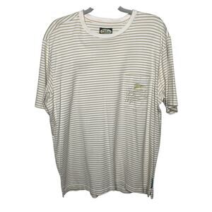 Tommy Bahama Men's Tan Stripped 100% Cotton T-Shirt Size L